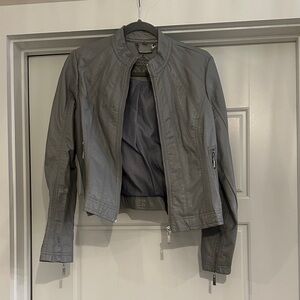 Jou Jou Light Gray Faux Leather Jacket